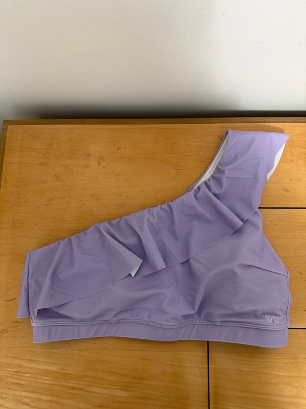 Albion One-Shoulder Ruffle Bikini Top in Lavender